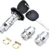 Ignition Switch Lock Cylinder with Pair Front Door Lock Cylinder for Chevy Silverado Suburban GMC Sierra Yukon Cadillac Escalade Replace OE# 707835 + 706592 X2 + 598007 X2