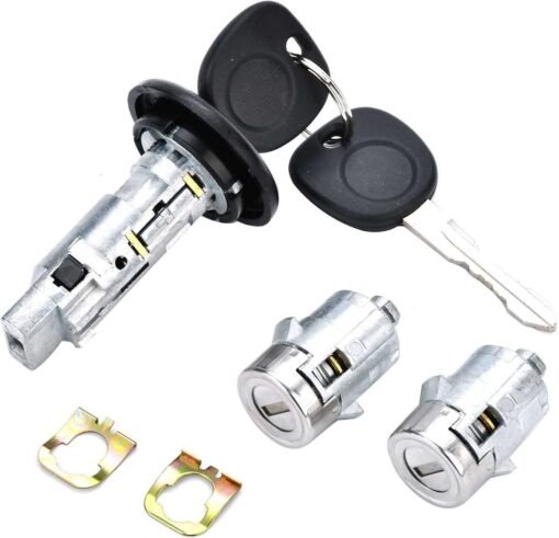 Ignition Switch Lock Cylinder with Pair Front Door Lock Cylinder for Chevy Silverado Suburban GMC Sierra Yukon Cadillac Escalade Replace OE# 707835 + 706592 X2 + 598007 X2