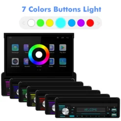 1 Din Universal Car Stereo 7 Inch Retractable Android Car Head Unit