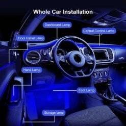 Alternative view of App Control Car Ambient RGB Led Light Strip Interior 20 in 1 Acrylic 64 Colors Light for Car Decoration Atmosphere Lamp