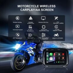 5 Inch Portable GPS Navigation for Motorcycle with Apple Carplay & Wireless Android Auto Waterproof IPX7