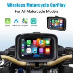 5 Inch Portable GPS Navigation for Motorcycle with Apple Carplay & Wireless Android Auto Waterproof IPX7