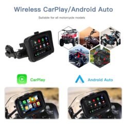 5 Inch Portable GPS Navigation for Motorcycle with Apple Carplay & Wireless Android Auto Waterproof IPX7