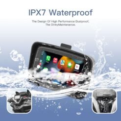 5 Inch Portable GPS Navigation for Motorcycle with Apple Carplay & Wireless Android Auto Waterproof IPX7