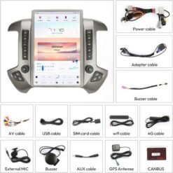 Android Car Head Unit for Chevrolet Silverado GMC Sierra 2014-2019 T-style with Wireless CarPlay and Android Auto