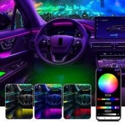 App Control Car Ambient RGB Led Light Strip Interior 20 in 1 Acrylic 64 Colors Light for Car Decoration Atmosphere Lamp