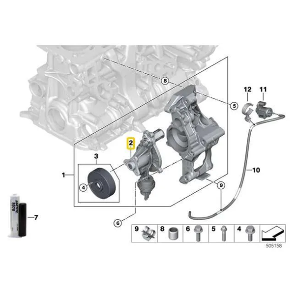 Engine Water Pump for BMW F20 F30 F32 G30 G11 G01 X3 X4 320i 330i 520i B48 11518638026