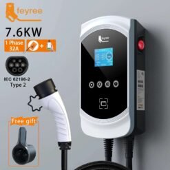 Alternative view of EV Charger 32A 7.6KW Electric Vehicle Car Charger EVSE Wallbox 11KW 22KW 3Phase Type2 Cable IEC62196-2 Socket APP Control