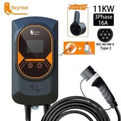 Alternative view of EV Charging Station 32A Electric Vehicle Car Charger EVSE Wallbox Wallmount 7.6/11/22KW Type2 Cable IEC62196 APP Control