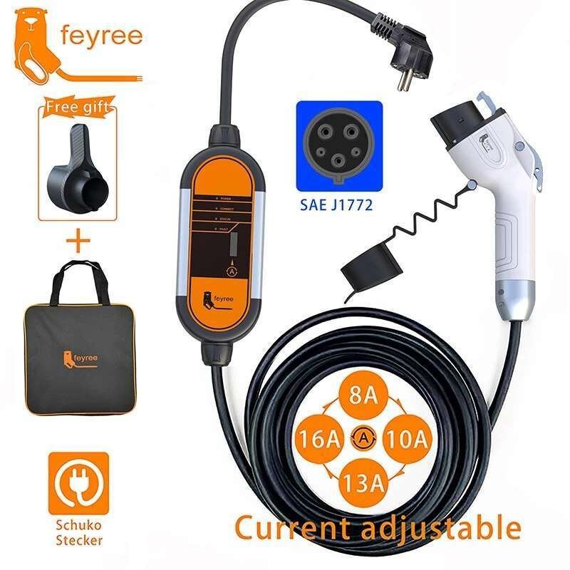 Portable EV Charger Wallbox 16A Type1 j1772 Charging Cable Type2 Cord IEC62196 Schuko Plug Electric Car Charging Station - Image 2