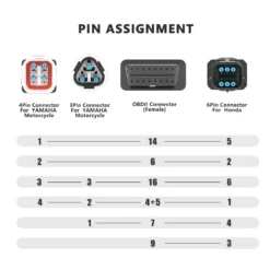Male to Female 3pin 4pin for Yamaha 6pin for Honda to 16pin OBD 2