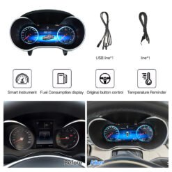 Alternative view of Digital LCD Cluster for Mercedes-Benz C class 2015-2019 Linux Virtual SpeedOmeter