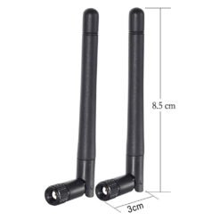 Alternative view of Dual Band WiFi Antenna 2.4GHz/5GHz RP-SMA Male 3dBi MIMO (2-Pack) for Routers, USB Adapters, IP Cameras & Wireless Security Systems