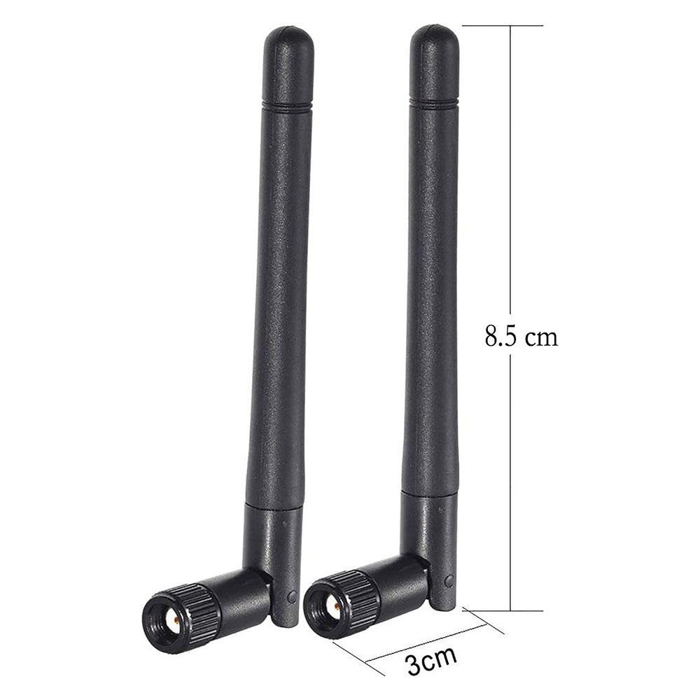 Dual Band WiFi Antenna 2.4GHz/5GHz RP-SMA Male 3dBi MIMO (2-Pack) for Routers, USB Adapters, IP Cameras & Wireless Security Systems