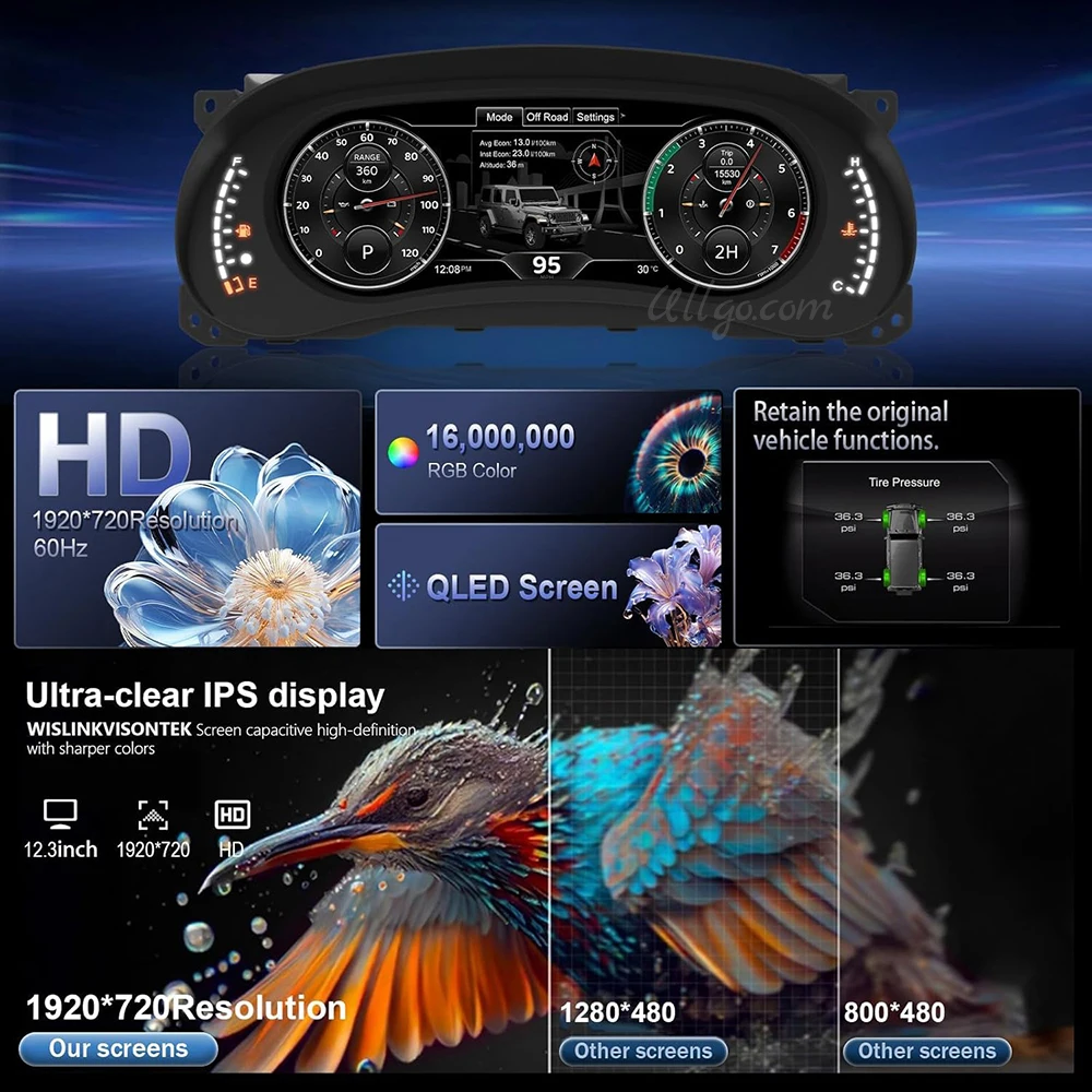 Digital LCD Cluster for Jeep Wrangler 2007-2023 Linux Virtual SpeedOmeter - Image 3