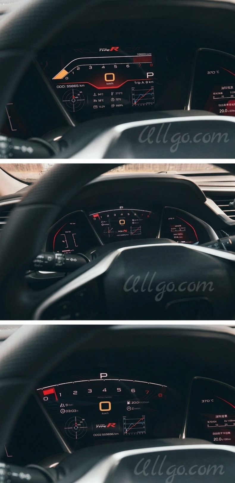 Painel Digital para Honda Civic 2016-2021 10ª Geração Civic FK7 FK8 Type R Virtual Cockpit 11