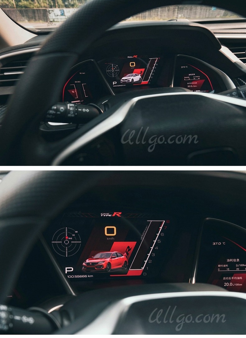 Painel Digital para Honda Civic 2016-2021 10ª Geração Civic FK7 FK8 Type R Virtual Cockpit 12