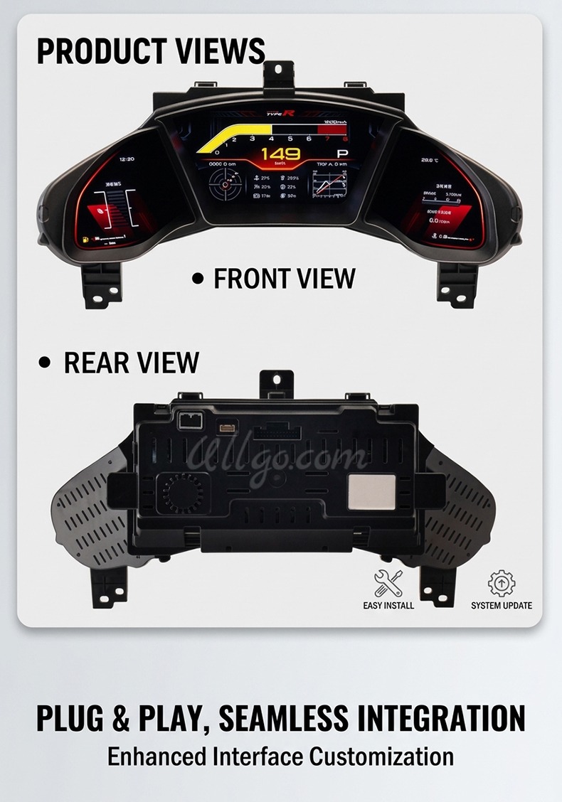 Painel Digital para Honda Civic 2016-2021 10ª Geração Civic FK7 FK8 Type R Virtual Cockpit 9