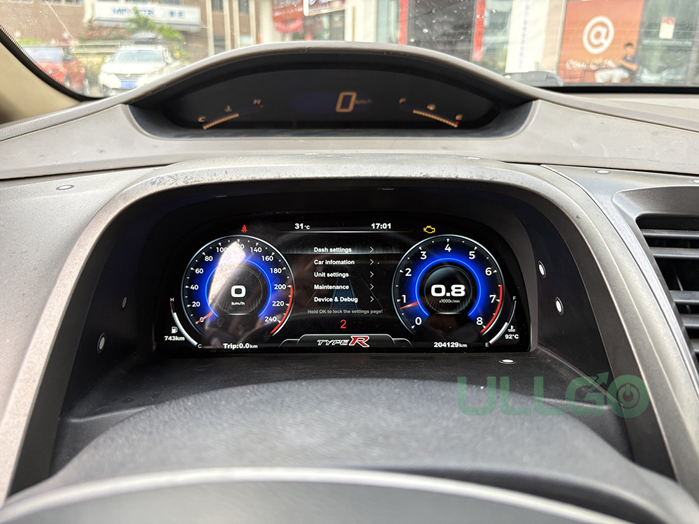Cuadro de instrumentos digital para Honda Civic 8.ª generación 2006-2011 11