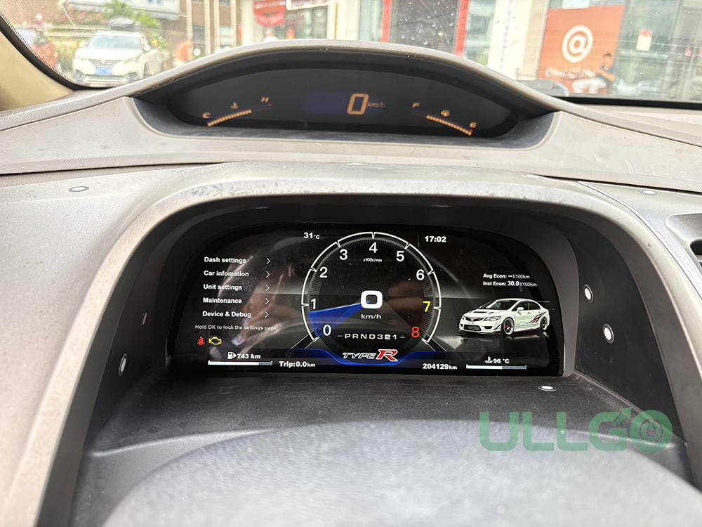 Cuadro de instrumentos digital para Honda Civic 8.ª generación 2006-2011 17