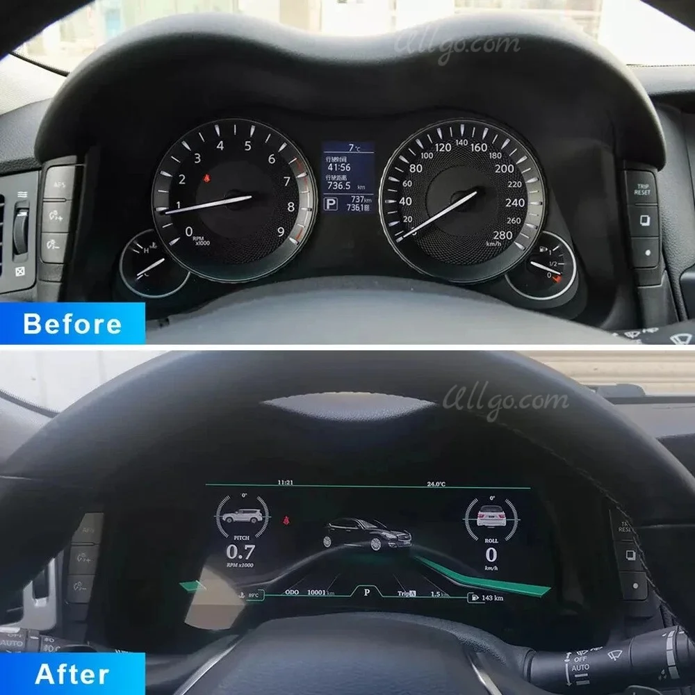 Full LCD Digital Cluster for Infiniti M25/M37/M56 2011-2013 and Q70/Q70L 2014-2019 5