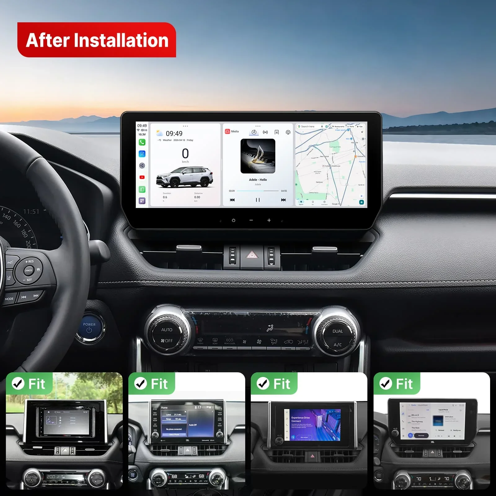 12.3" Android Screen Upgrade for Toyota RAV4 XA50 2019-2025 - Image 2