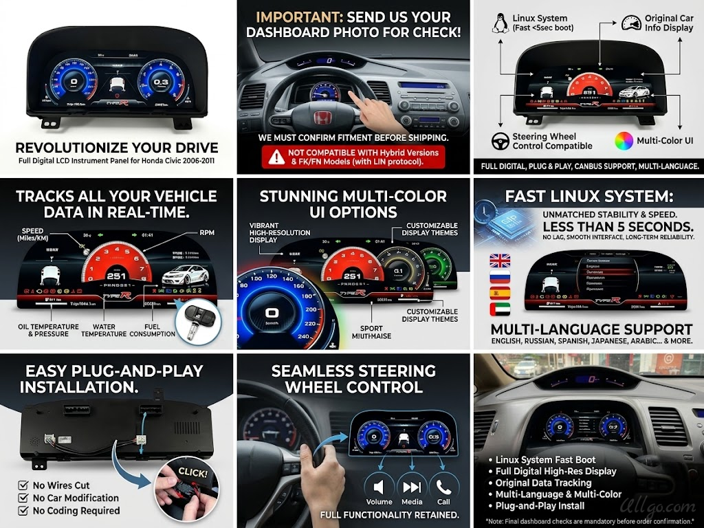 civic cluster,digital dash civic,civic dashboard,civic dash